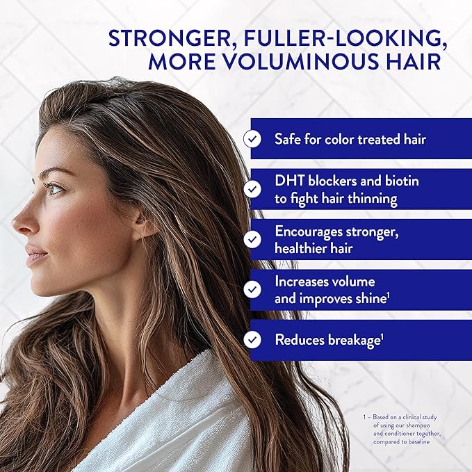 Routine Wellness Anti-Thinning Shampoo for Thinning Hair - Biotin DHT Blocker Women & Men - Color Safe Shampoo for Hair Loss & Healthy Hair - Coconut & Vanilla - 14oz