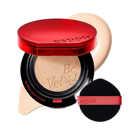 espoir [NEW] Be Velvet Cushion Foundation | Quick and Easy Coverage with Long-lasting Color by Zero Oxidation (#13 Porcelain, 0.46 Ounce (Pack of 1))-VivaGrace Women