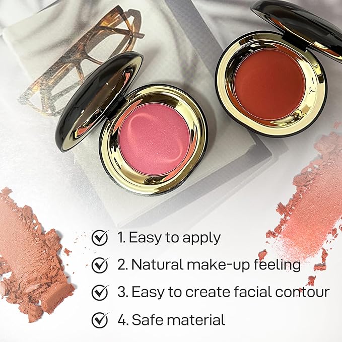 Face Blush for Cheeks Waterproof Cream Blush makeup, Soft Face Blush Natural Makeup Lightweight & Natural Matte Finish Long Lasting Makeup Easy to Smudge and Apply Blushes for Beginne(Coral Orange)-VivaGrace Women
