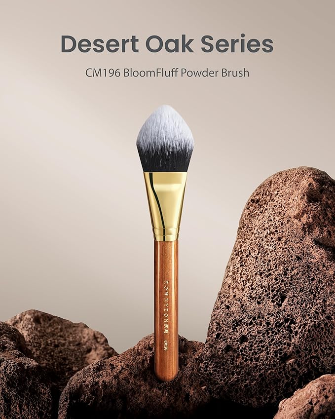 Desert Oak Series BloomFluff Powder Brush - 45mm Giant Heart-Shaped Face Brush for Setting Powder & Bronzer, Luxury Bubinga Handle (CM 196)-VivaGrace Women
