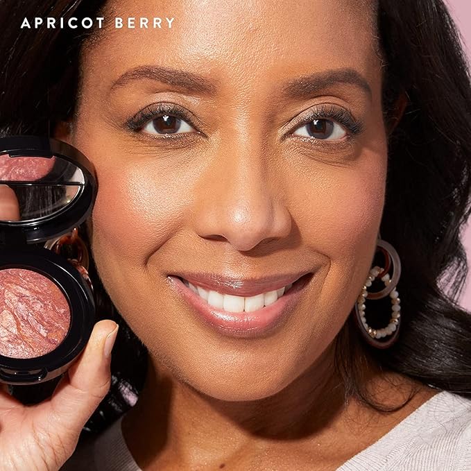 LAURA GELLER NEW YORK Baked Blush-n-Brighten Marbleized Blush - Apricot Berry - Creamy Lightweight - Satin Finish-VivaGrace Women