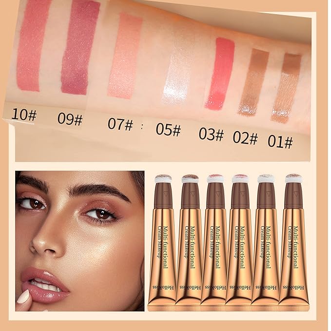 Liquid Blush Beauty Stick, Matte Face Blush with Cushion Applicator Easy to Blend Smooth Natural Silky Smooth Creamy Liquid Blush Wand Facial Blush Makeup Stick(#03 Pink)-VivaGrace Women