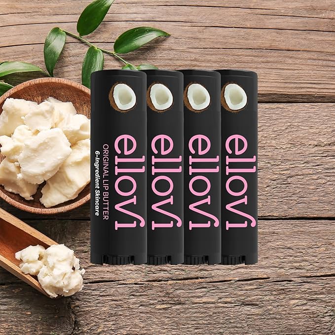 Natural Lip Butter Lip Balm - Original - Pure Enough to Eat - Made With Just 6 Vegan Ingredients - 100% Natural & Organic Moisturizing Lip Care for All Day Hydration (4-Pack)-VivaGrace Women