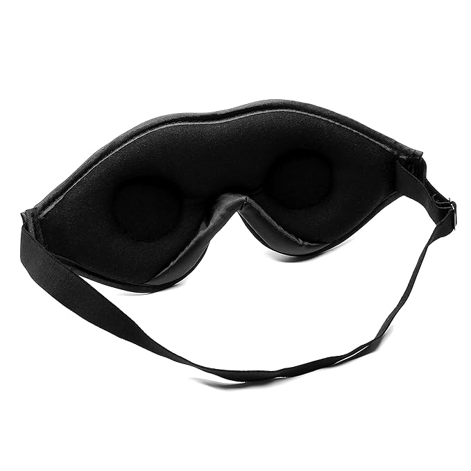 Dream Essentials - Escape 3D Sleep Mask, Earplugs and Carry Pouch Set, Molded Eye Shade for Men and Women, Contoured, Nose Bridge, Light Block, Memory Foam, Gift Set, Travel, Yoga, Blindfold - Black-VivaGrace Women