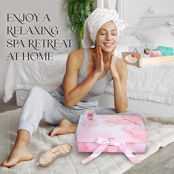 Luxury Spa Gift Set for Women - 9 Piece Self Care Package for Women, Birthday Gifts for Women - Full Size Spa Set with Plant-Based Superfoods, Minerals, & Vitamins - Gifts for Her Box-VivaGrace Women