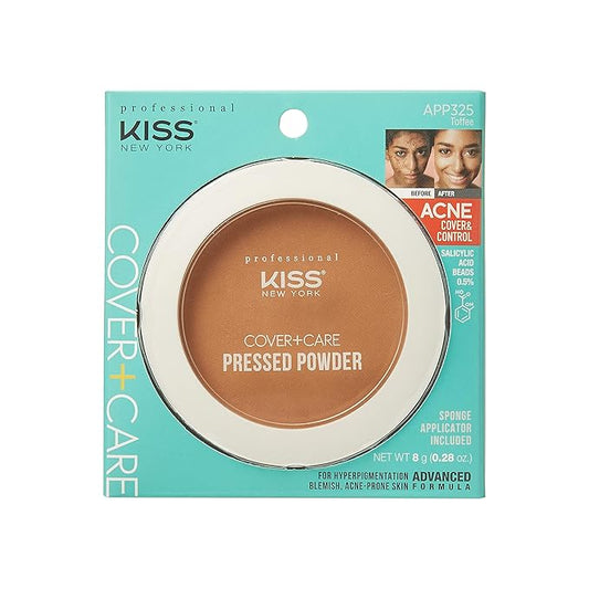 KISS Cover and Care Acne Control Pressed Powder Shine Free Face Light Weight Makeup Setting Powder - APP325 (Toffee)-VivaGrace Women