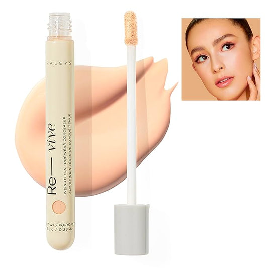 HALEYS Weightless Longwear Concealer (Light - Neutral), Re-vive, Medium to Full Coverage, Gripping Concealer, Fast-setting, All-Day Wear, Spot Concealing, Brightens, Streak-free, Light-diffusing, V+CF-VivaGrace Women