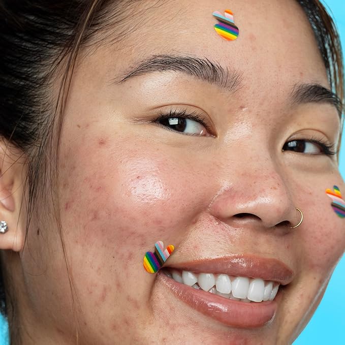 PEACE OUT Acne Healing Pride Dots Helps Clear Blemishes Overnight, Fast Acting Hydrocolloid Pimple Patches for Breakouts with Salicylic Acid, Retinol and Aloe Vera, Award Winning Skincare 16 Count-VivaGrace Women