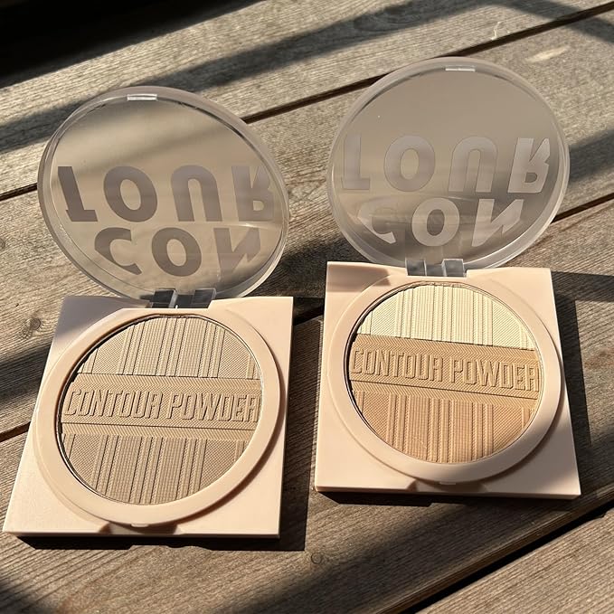 Contour Powder Makeup Palette Matte Shimmer Face Sculpting Shading Silky Smooth Tone Tuning Flawless Pressed Powder Bronzer for Warm Skin Tone, 01 Warm Brown-VivaGrace Women