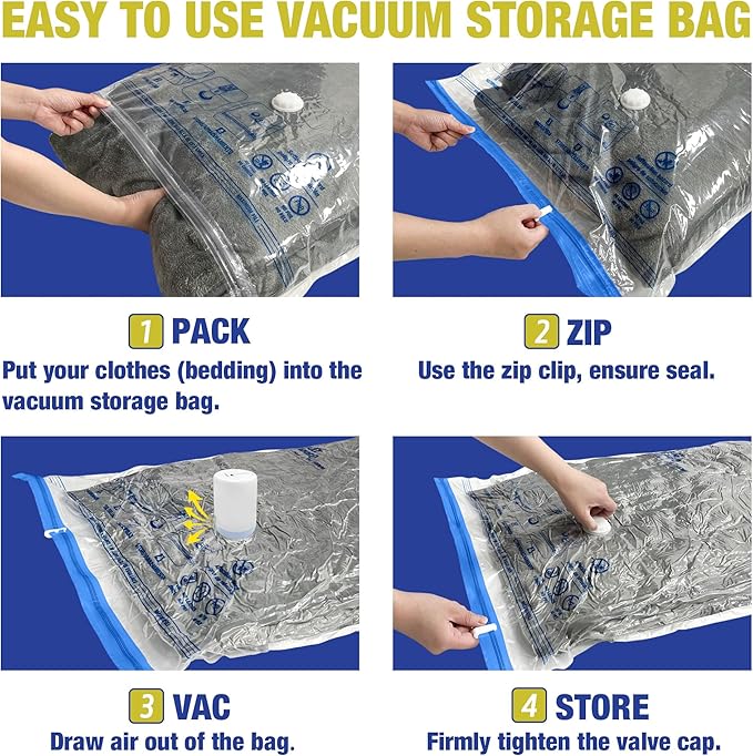 Travel Vacuum Bags with Electric Pump for Luggage and Suitcase, Vacuum Seal Compression Packing Bags for Clothes Clothing, Combo 18 Pack-VivaGrace Women