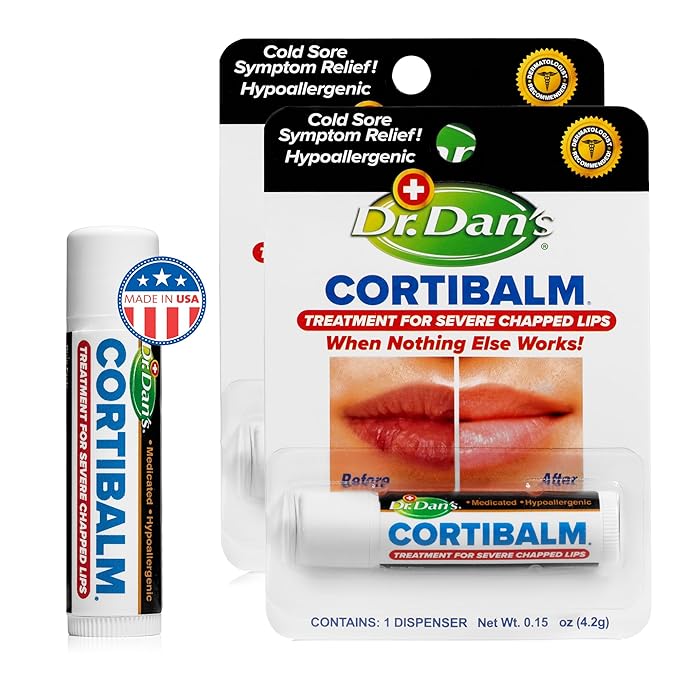 Dr. Dan's Cortibalm- 2 Pack- for Severe Chapped Lips and Cold Sore Relief-VivaGrace Women