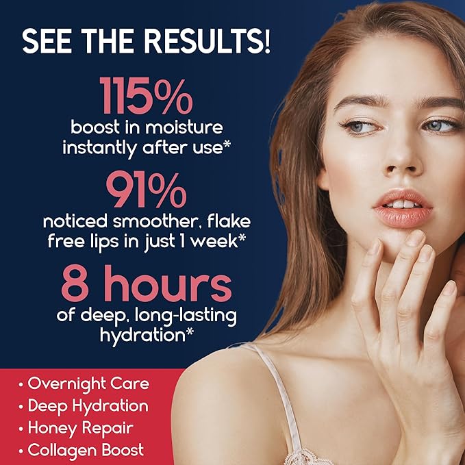 Lip Mask Overnight with Hyaluronic Acid & Collagen, Lip Sleeping Mask for Dry Cracked Lips, Moisturizing, Hydrating, Exfoliating Night Treatment for Lip Care (Strawberry)-VivaGrace Women