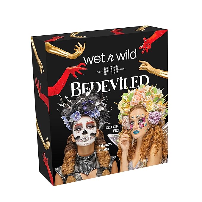 wet n wild Fantasy Makers Bedeviled Halloween PR Box - Makeup Set with Versatile Brushes, Unique Sponges,Vibrant Buildable & Blendable Palettes, & Lip Glosses for Unique Looks, Cruelty-Free & Vegan-VivaGrace Women