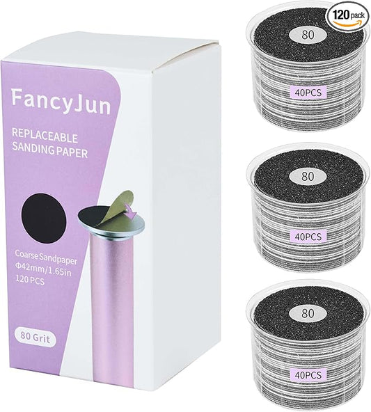 120PCS Coarse 80 Grit Replaceable Sandpaper Discs for Electric Foot Callus Removers - 42mm Heavy-Duty Foot File Refills - Fast Dead Skin & Callus Removal-VivaGrace Women