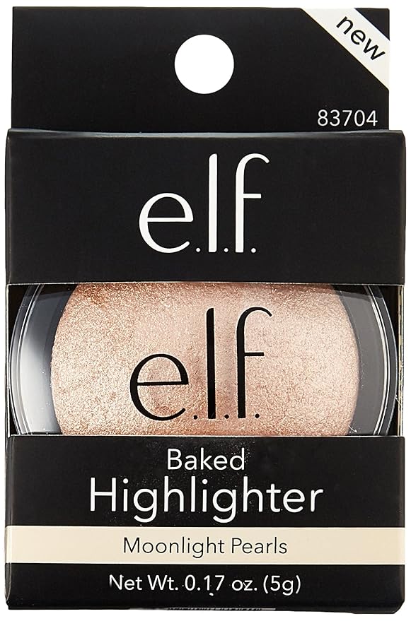 e.l.f. Baked Highlighter, Sheer Shimmering Color, Moonlight Pearls, 0.16 Ounce-VivaGrace Women