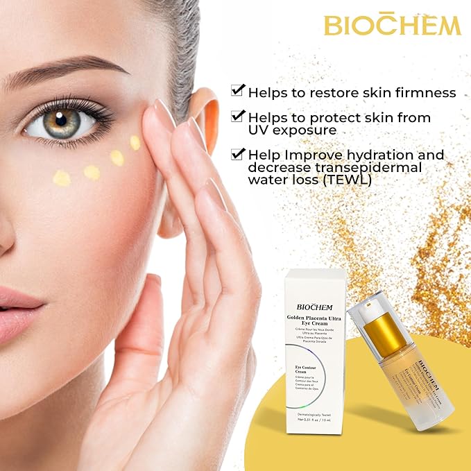 Golden Placenta Ultra Eye Cream - 0.51 fl oz / 15 ml, Luxury Eye Contour Treatment for Wrinkles and Dark Circles-VivaGrace Women