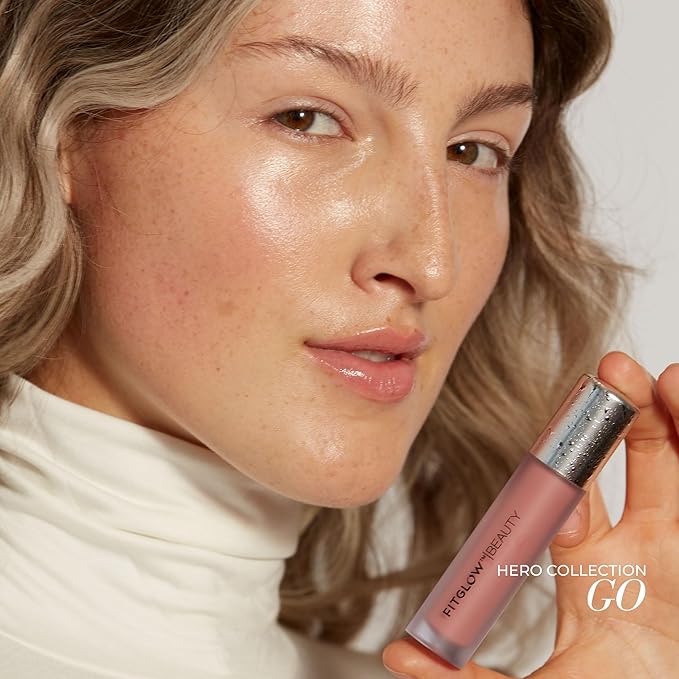 FITGLOW Beauty Lip Colour Serum | Hydrating Lip Gloss | Plumping Anti-Aging Lip Treatment | Natural Shine with Pomegranate Sterols & Collagen | Buildable Color for Dry Chapped Lips | Go - 10g-VivaGrace Women