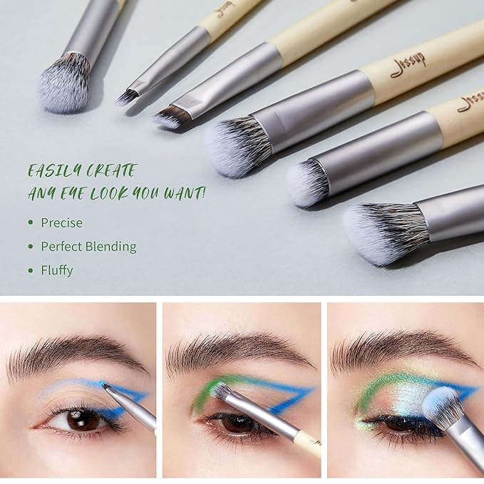 Jessup Vegan Makeup Brushes Set Premium Synthetic Powder Foundation Highlight Concealer Eyeshadow Blending Eyebrow Liner Spoolie Brush Set Burlywood 12pcs T327-VivaGrace Women
