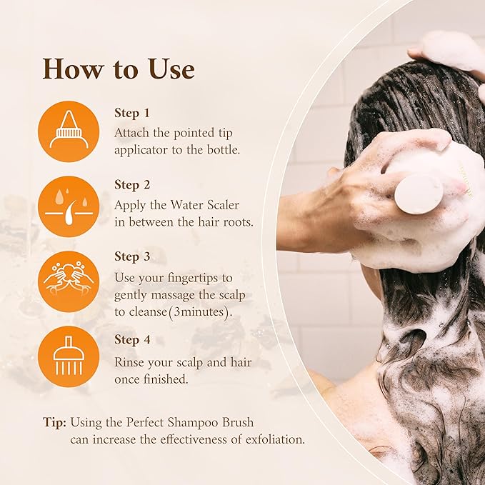 Turmeric Scalp Water Scaler | Scalp Exfoliator for Itchy Dry Scalp, Thinning Hair, Buildup Remover, Treatment for Excess Sebum Oily Greasy Hair | Korean Hair Care Products, 8.45 fl oz-VivaGrace Women