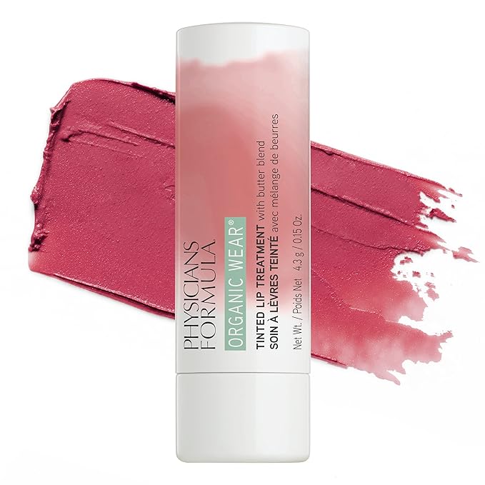 Physicians Formula Organic Wear All Natural Tinted Lip Balm Treatment, Red Berry Me | Dermatologist Tested, Clinicially Tested-VivaGrace Women