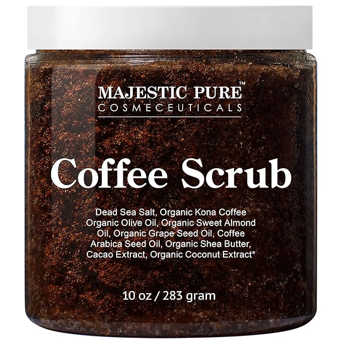 MAJESTIC PURE Arabica Coffee Scrub - All Natural Exfoliating Body Scrub for Skin Care, Stretch Marks, Acne & Cellulite, Reduce the Look of Spider Veins, Eczema, Age Spots & Varicose Veins - 10 Ounces-VivaGrace Women