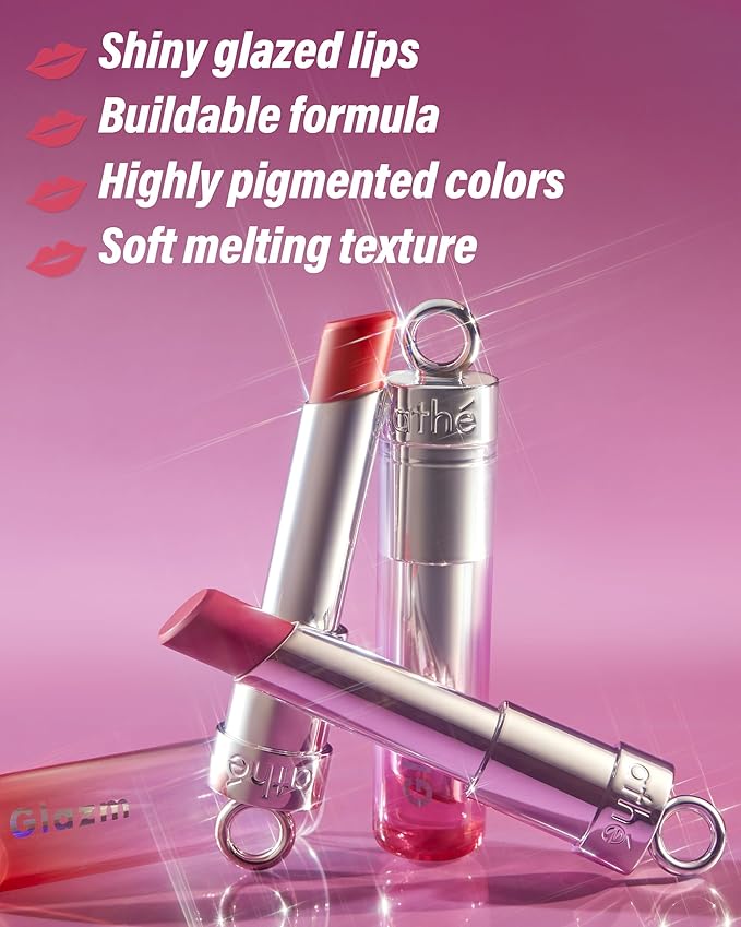 ATHE Glazm Lipbalm Stick - Vegan Glow Korean Lip Balm - Plumping, Volumizing & Highly Pigmented Lipstick - Soft Melting, Buildable Formula - Plant-Derived, Cruelty-Free, 0.12oz. (05 Pinkstan)-VivaGrace Women