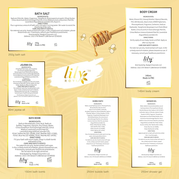 Mothers Day Gifts for Mom - 7-Piece Honey Almond Spa Gift Set for Women, Bath & Body Gift Set, Bath Collection with Bath Bomb & More | Christmas, Birthday Gifts for Her, All Occasion Holiday Present-VivaGrace Women