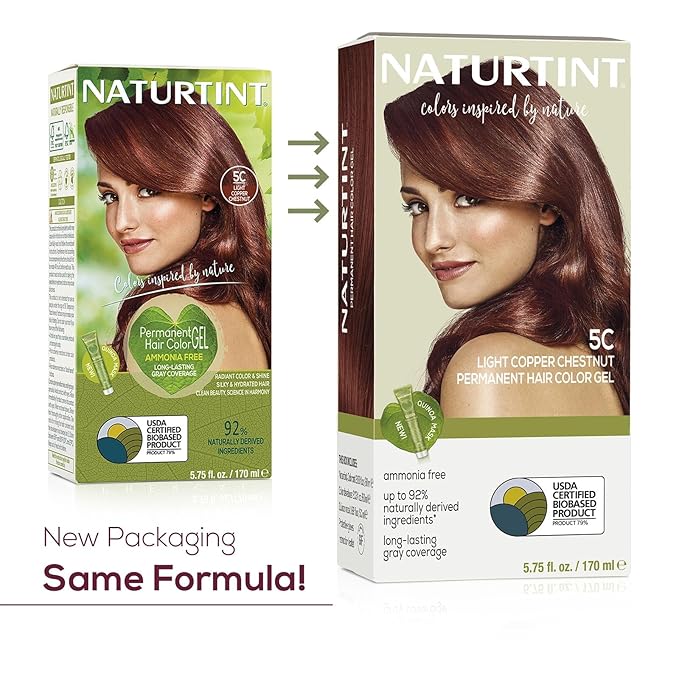 Naturtint 5C Light Copper Chestnut Permanent Hair Color (Pack of 1), Ammonia Free, Vegan, Cruelty Free, up to 100% Gray Coverage, Long Lasting Results (Packaging may vary)-VivaGrace Women