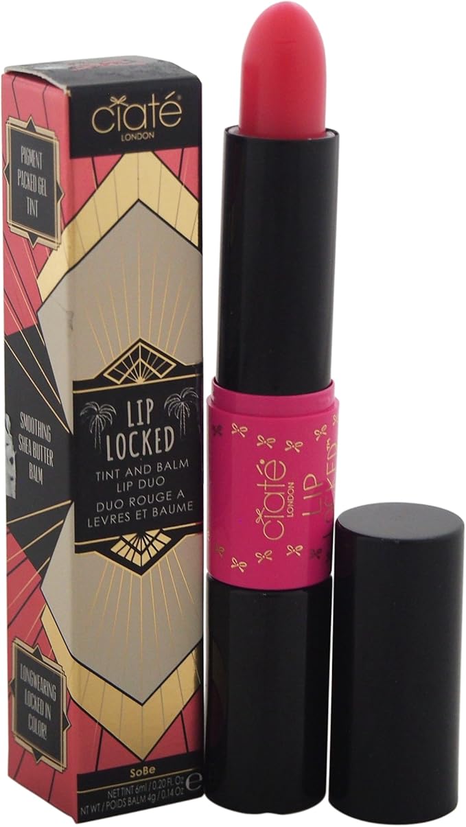 Ciate London Lip Locked Tint and Balm Lip Duo, Sobe/Pink-VivaGrace Women