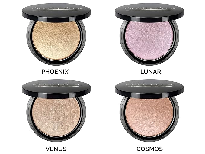 Aesthetica Starlite Highlighter - Metallic Shimmer Highlighting Makeup Powder - Lunar (Shimmering Lavender)-VivaGrace Women