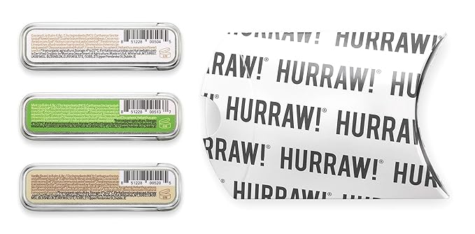 Hurraw! Coconut, Mint, Vanilla Lip Balm Slim Slider Tins, 3 Pack Bundle: Organic, Certified Vegan, Cruelty and Gluten Free. Non-GMO, All Natural Ingredients. Bee, Shea, Soy and Palm Free. Made in USA-VivaGrace Women