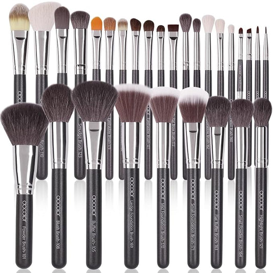 Docolor Professional Makeup Brush Set 29Pcs Makeup Brushes Valentines Day Gifts Premium Goat Synthetic Fiber Foundation Face Powder Blush Concealer Eyeshadows Make Up Brushes with PU Leather Case-VivaGrace Women