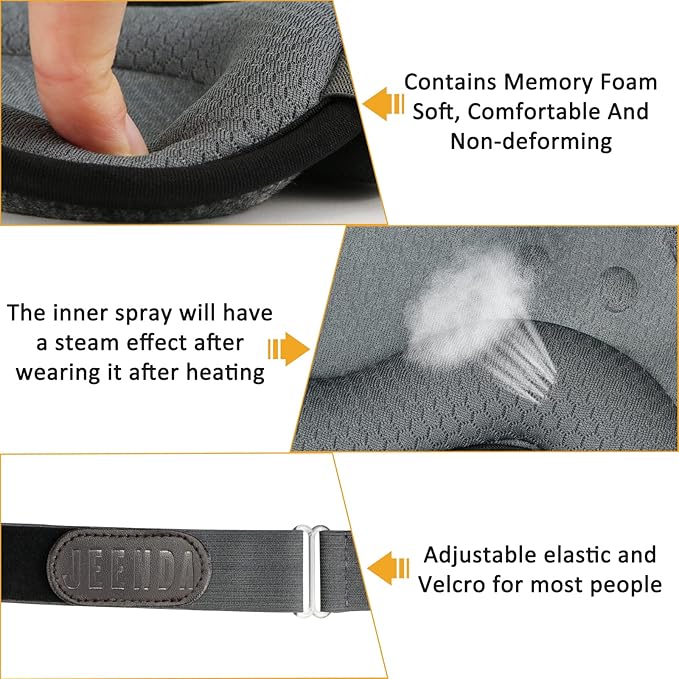 Heated Steam Eye Mask, Warm Compress For Eyes, Pressure Relief Eye Mask For Sleeping, Relieve Eye Fatigue and Eye Strain-VivaGrace Women