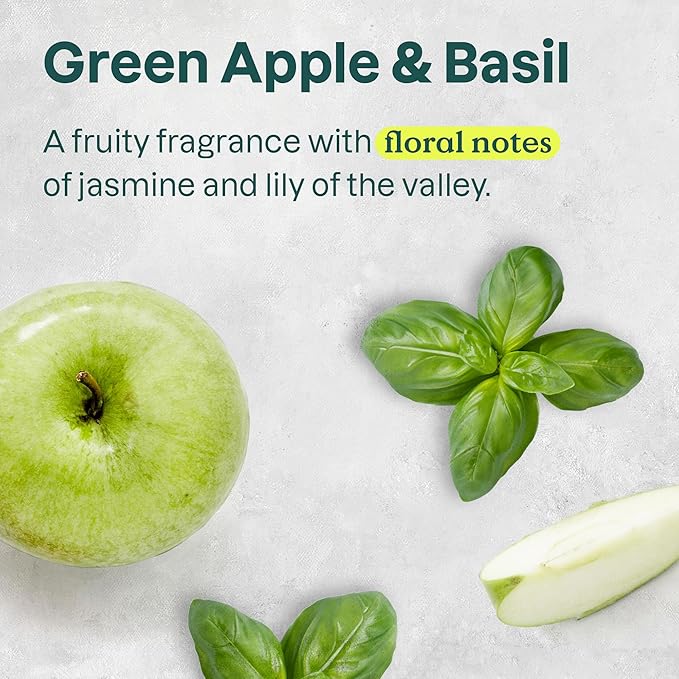 ATTITUDE Foaming Hand Soap, EWG Verified, Plant and Mineral-Based Ingredients, Vegan and Cruelty-free Personal Care Products, Green Apple & Basil, Bulk Refill, 35.2 Fl Oz