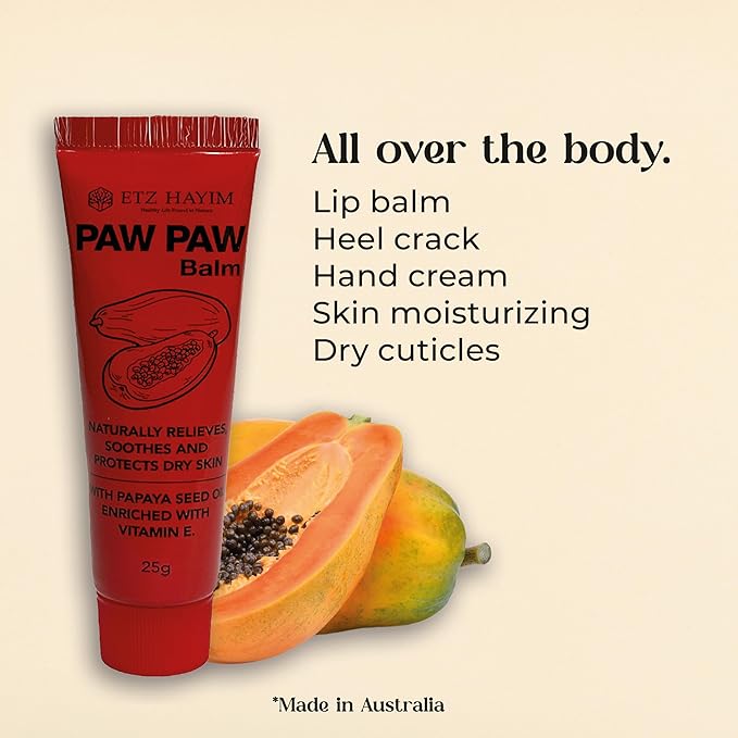 Paw Paw Ointment 25g - Pack of 6 Multi-Purpose Balm, for Lips, Skin, Hair, Cuticles, Nails and Beauty Finish. Made in Australia. Papaw enriched with vitamin E.-VivaGrace Women