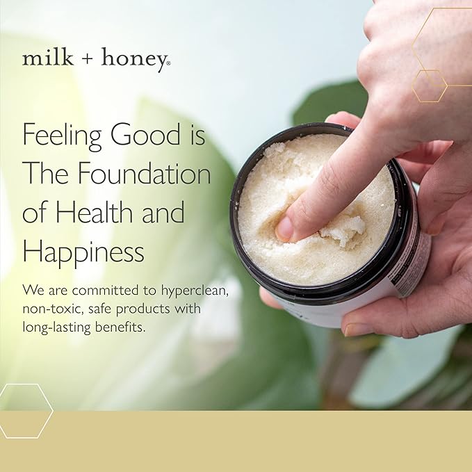 milk + honey Exfoliating Body Scrub No. 5 – Natural Sea Salt & Sugar Polish with Coconut, Lemon & Vanilla – Gentle Scrub for Sensitive Skin, Women & Men – 7 oz-VivaGrace Women