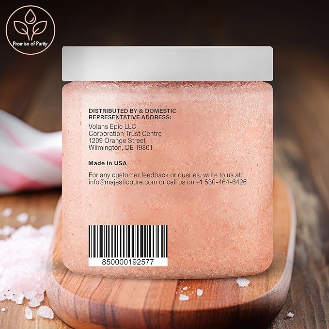 MAJESTIC PURE Himalayan Salt Body Scrub with Lychee Oil, Exfoliating Salt Scrub to Exfoliate & Moisturize Skin, Deep Cleansing - 10 oz-VivaGrace Women