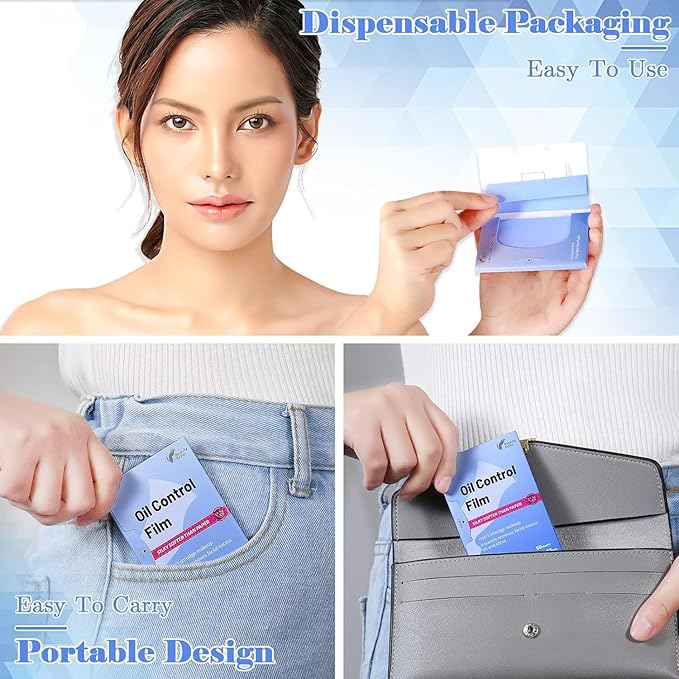 Great Absorbent Oil Blotting Sheets for Face - 10% Larger Oil Control Film 50 Sheets- High-Performance, Makeup Friendly Blotting Paper for Oily Skin, Tear-proof Oil Absorbing Tissues-VivaGrace Women