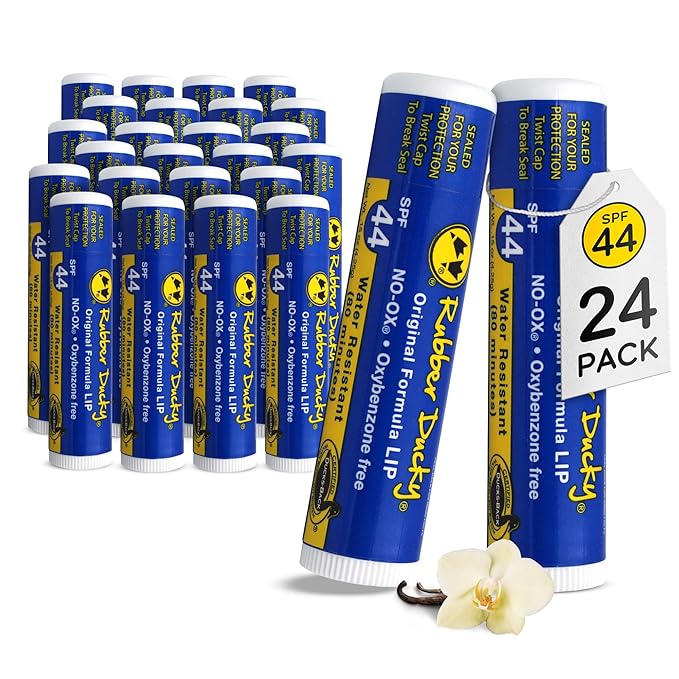 Rubber Ducky | Lip Sunscreen, Lip Balm with SPF 44, Water Resistant Sunscreen Lip Balm | Vegan, Untinted, Vanilla Flavor, with Vitamin E | All Season - Broad Spectrum Sunscreen for Lips-VivaGrace Women
