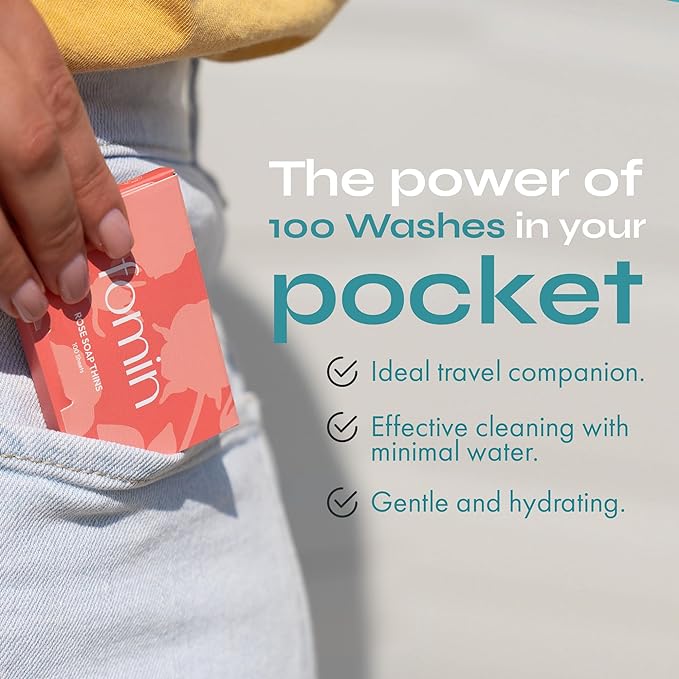 FOMIN - Antibacterial Paper Soap Sheets for Hand Washing - (300 Sheets) Unscented Portable Travel Soap Sheets, Dissolvable Camping Mini Soap, Portable Hand Soap sheet