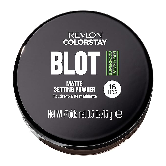 Revlon ColorStay Blot Face Powder, Mattifying, Blurring & Oil Absorbing Setting Powder, Absorb Sebum, Blurs Imperfections and Reduces Pore Appearance, 0.5 oz-VivaGrace Women