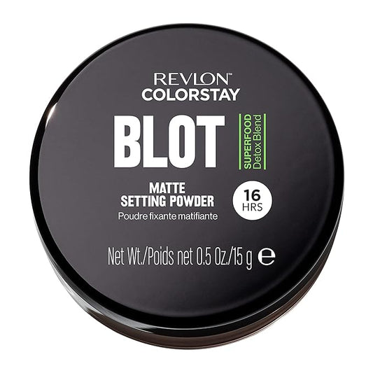 Revlon ColorStay Blot Face Powder, Mattifying, Blurring & Oil Absorbing Setting Powder, Absorb Sebum, Blurs Imperfections and Reduces Pore Appearance, 0.5 oz-VivaGrace Women
