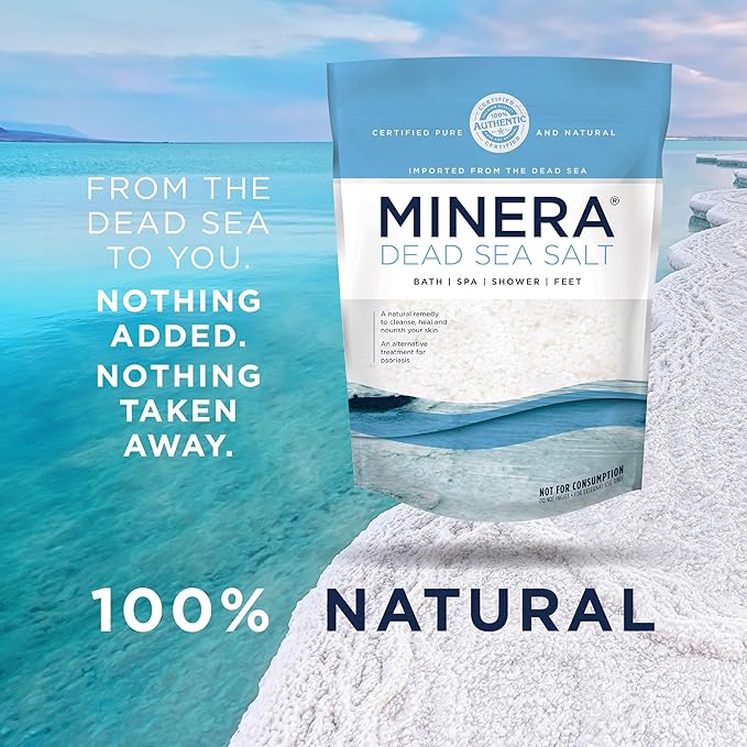 Minera Fine Grain Dead Sea Salt for Bath & Soaking – 57 lbs (3 x 19 lb Bags), Fast-Dissolving, 100% Pure & Natural, Unscented, Skin-Nourishing Bulk Sea Salt-VivaGrace Women