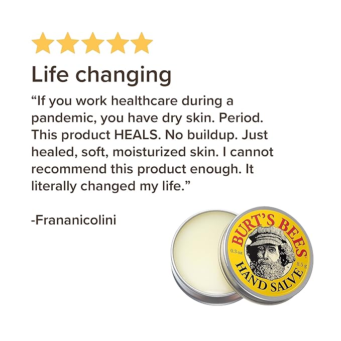 Burt's Bees Hand Salve and Moisturizing Lip Balm for Dry Skin and Chapped Lips, Classic, Natural Origin Skincare, 3 oz./0.15 oz.-VivaGrace Women