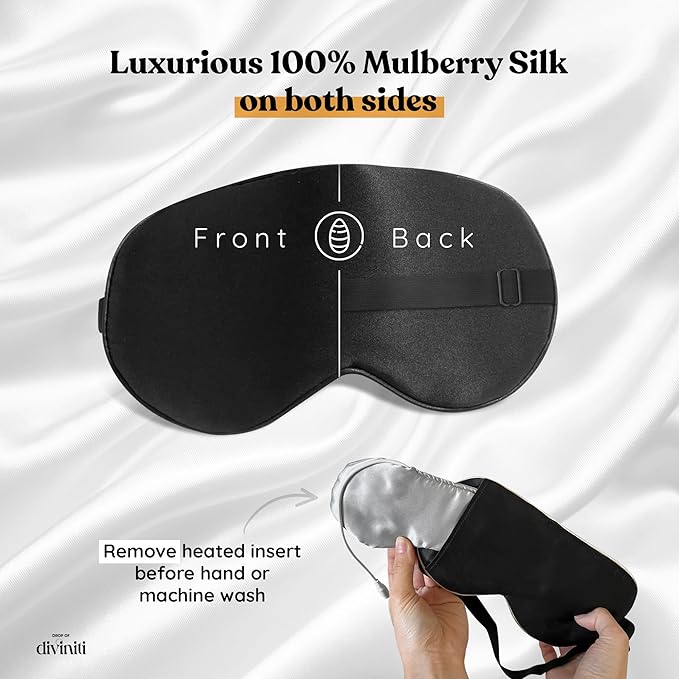 Heated Eye Mask for Dry Eye Relief - Stye Eye Treatment, Warming Eye Mask for Dry Eyes Mask Warm Compress for Eyes, Sinus Mask Heated Eye Patch - Dry Eye Mask with Moist Heat Electric Warming - Black-VivaGrace Women