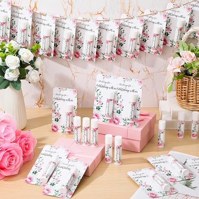 30 Pack Thank You Gift Lip Balm Bulk Bridal Shower Favors Bridal Shower Favor Lip Care Set Bachelorette Party Favors Baby Shower Favor Thank You Appreciation Gift for Guest Basket Gift Stuffer-VivaGrace Women