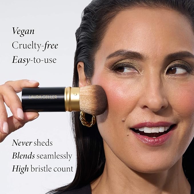 LAURA GELLER NEW YORK Retractable Airbrush Kabuki Brush for All Face Makeup & Foundation for Liquid, Cream and Powder Face Makeup With Aluminum Handle-VivaGrace Women