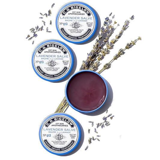 C.O. Bigelow All Purpose Salve Lip Balm Tins, Lavender Salve Pack of 3 for Chapped Lips & Dry Skin - Moisturizing Lip, Cuticle and Skin Salves, 0.8 oz each-VivaGrace Women