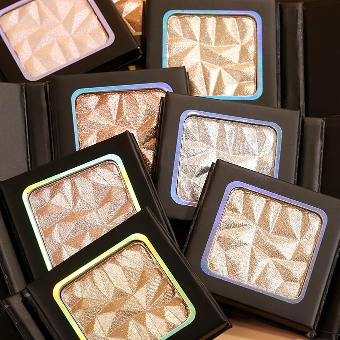 Shimmer Highlighter Palette Brown Color for Black Women,Highlight Makeup for Face/Body,Long Lasting Glow Illuminate Powder for Medium Skin,Highlighting Contour Palettes,Cruelty-Free-VivaGrace Women