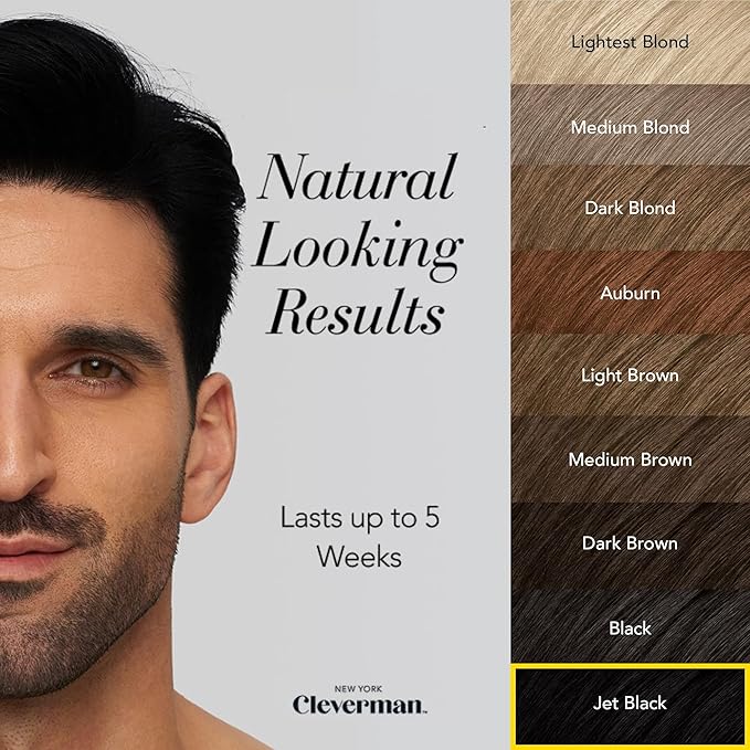 CLEVERMAN Jet Black Hair & Beard Dye for Men, All-in-One Reusable Kit - Permanent, Ammonia-Free, Professional-Quality and Natural-Looking Gray Coverage for Hair, Beard & Mustache-VivaGrace Women
